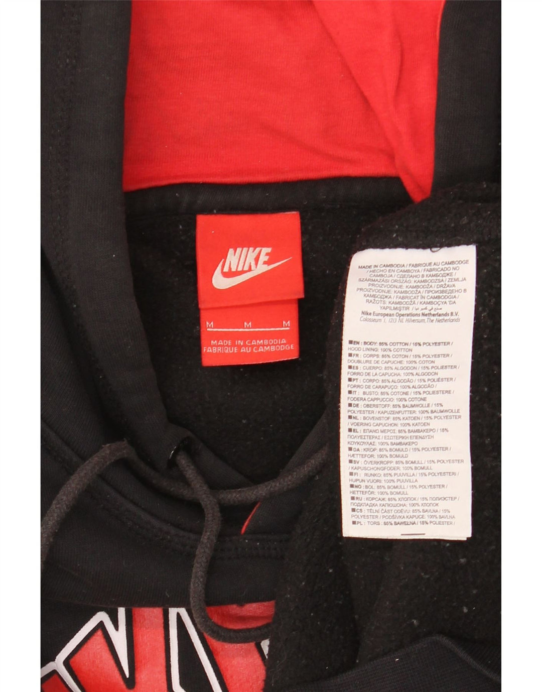 Felpa con cappuccio Nike Air Graphic da uomo in cotone nero medio