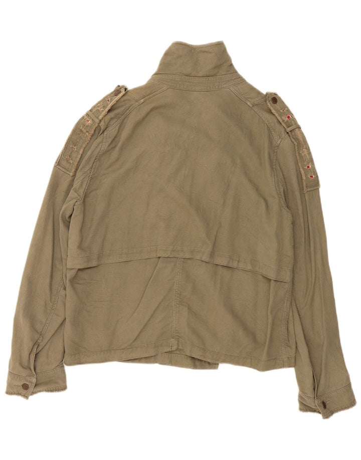 Giacca militare oversize da donna Zara UK 14 Lyocell kaki medio