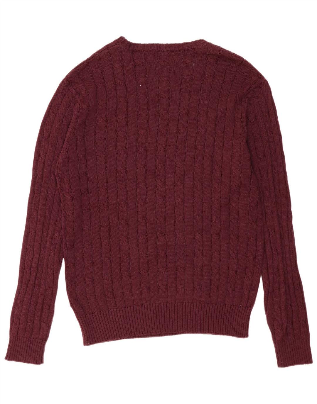Maglione da uomo girocollo French Connection in cotone bordeaux medio
