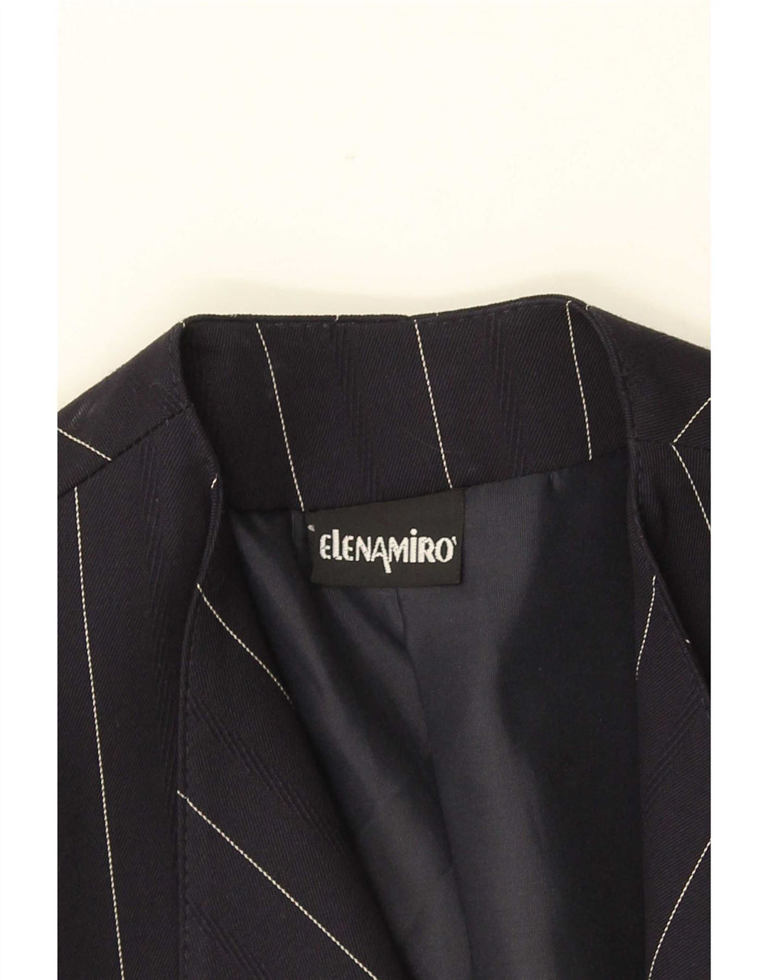 ELENA MIRO Giacca blazer da donna a 2 bottoni UK 18 XL Lana a righe blu navy
