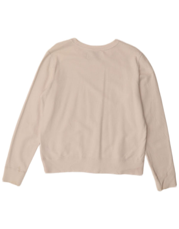 Felpa grafica da donna Calvin Klein Jeans Jumper UK 14 Medium White