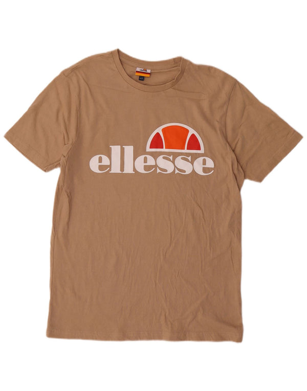 T-shirt grafica da uomo Ellesse Top in cotone beige medio