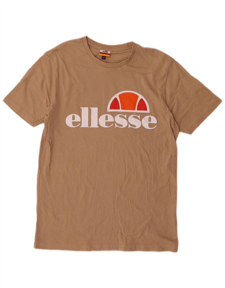 T-shirt grafica da uomo Ellesse Top in cotone beige medio