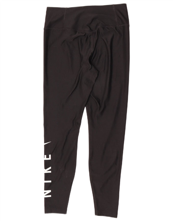 Leggings grafici Nike Dri Fit da donna UK 14 poliestere nero medio
