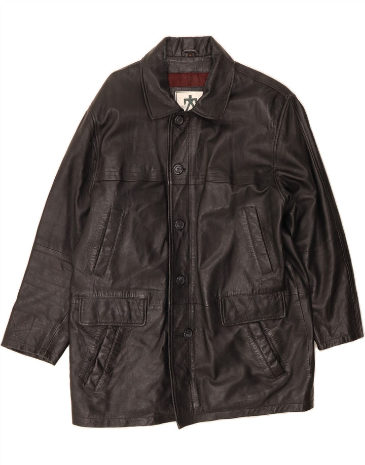 VINTAGE Mens Leather Jacket UK 40 Large Black Leather Vintage Vintage and Second-Hand Vintage from Messina Hembry 