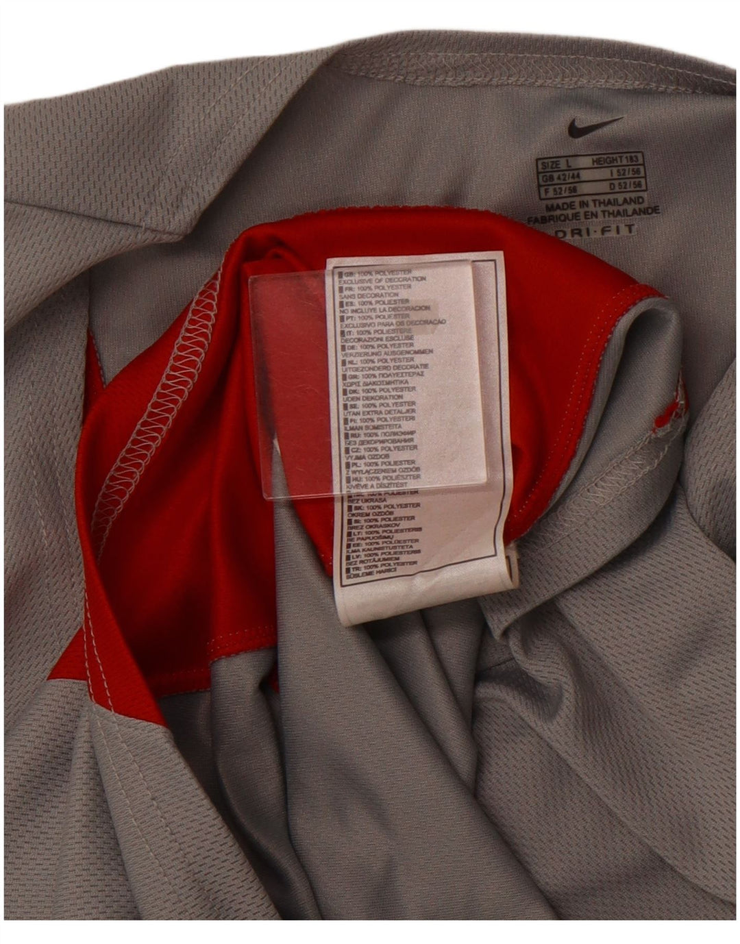 Canotta NIKE Dri Fit da uomo UK 42/44 Large Grigio Colourblock Poliestere