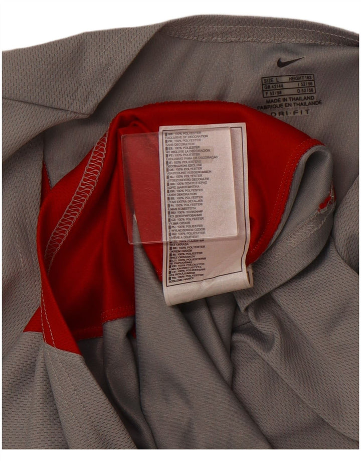 Canotta NIKE Dri Fit da uomo UK 42/44 Large Grigio Colourblock Poliestere