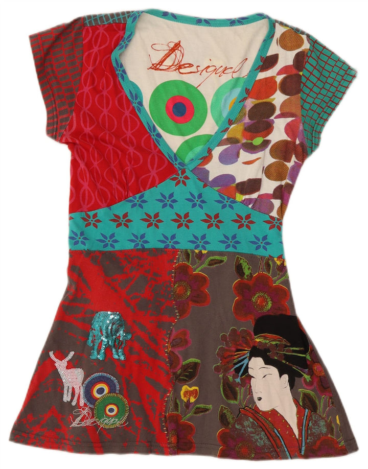Desigual Tunica da donna Top UK 12 Medio Multicolore Floreale