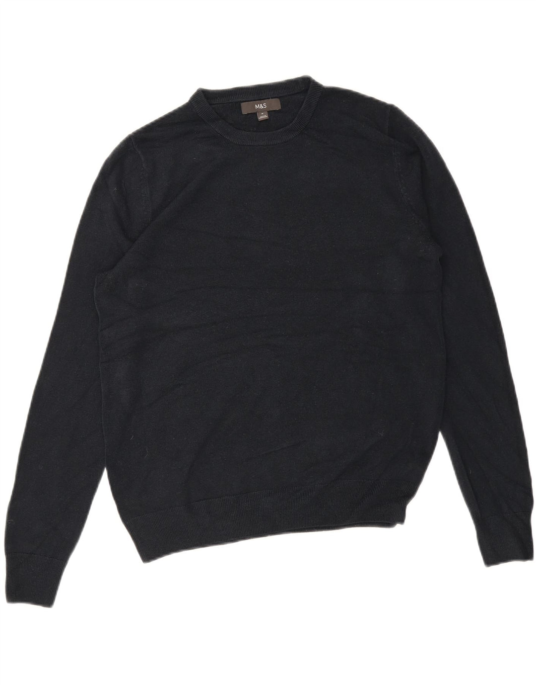 MARKS & SPENCER Maglione maglione girocollo da uomo medio blu navy acrilico