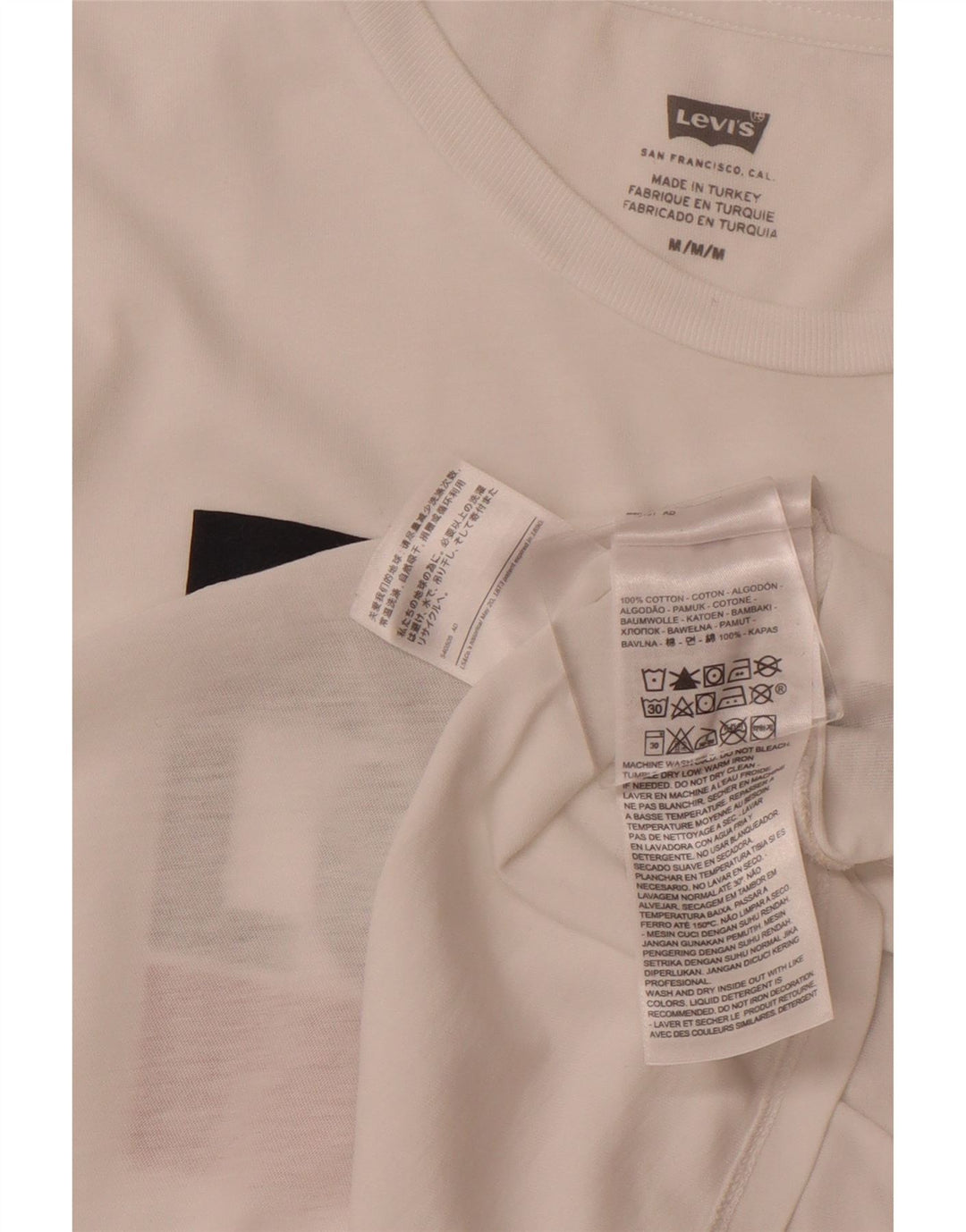 T-shirt grafica da donna LEVI'S Top UK 12 cotone bianco medio