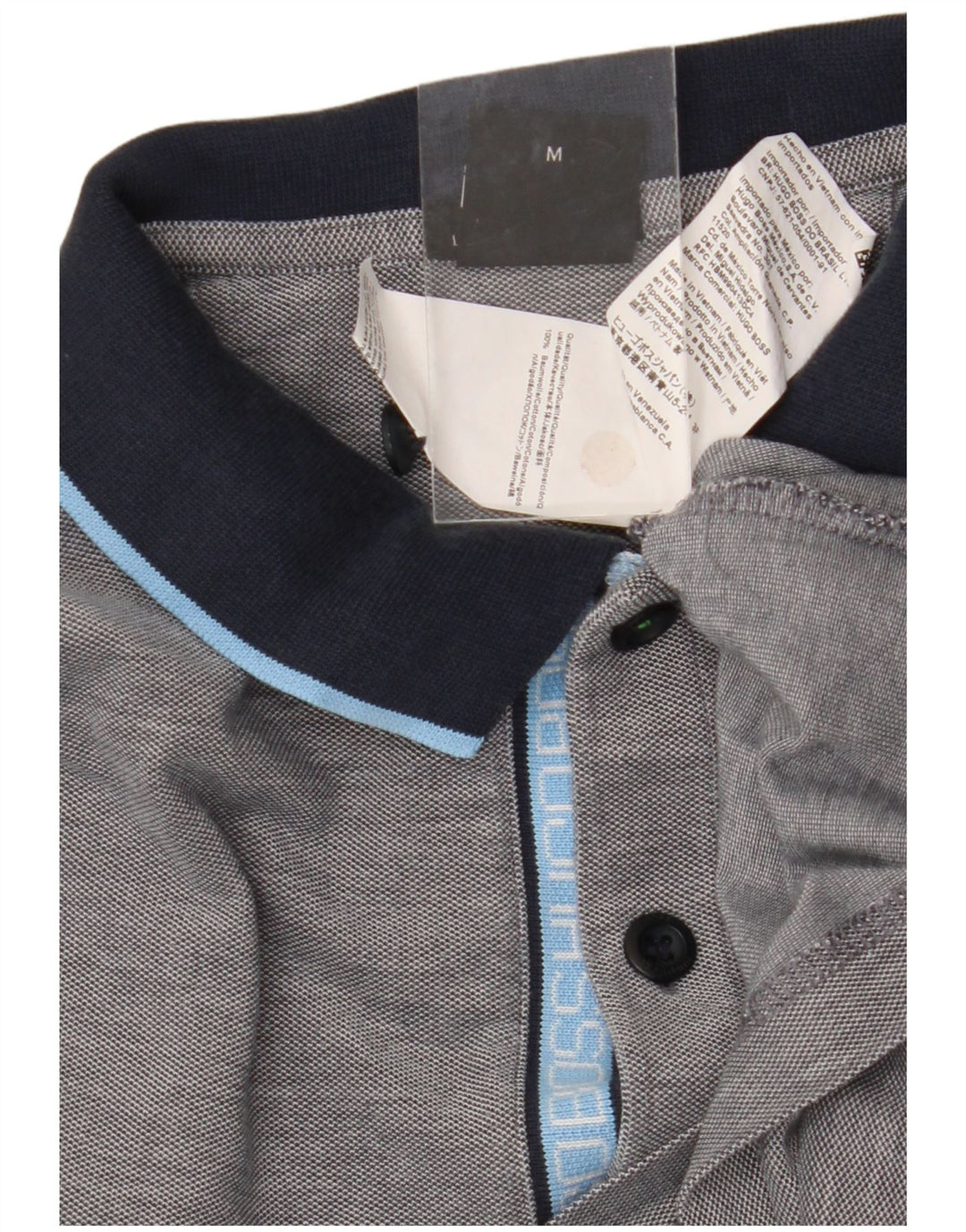 Polo da uomo Hugo Boss in cotone color block grigio medio