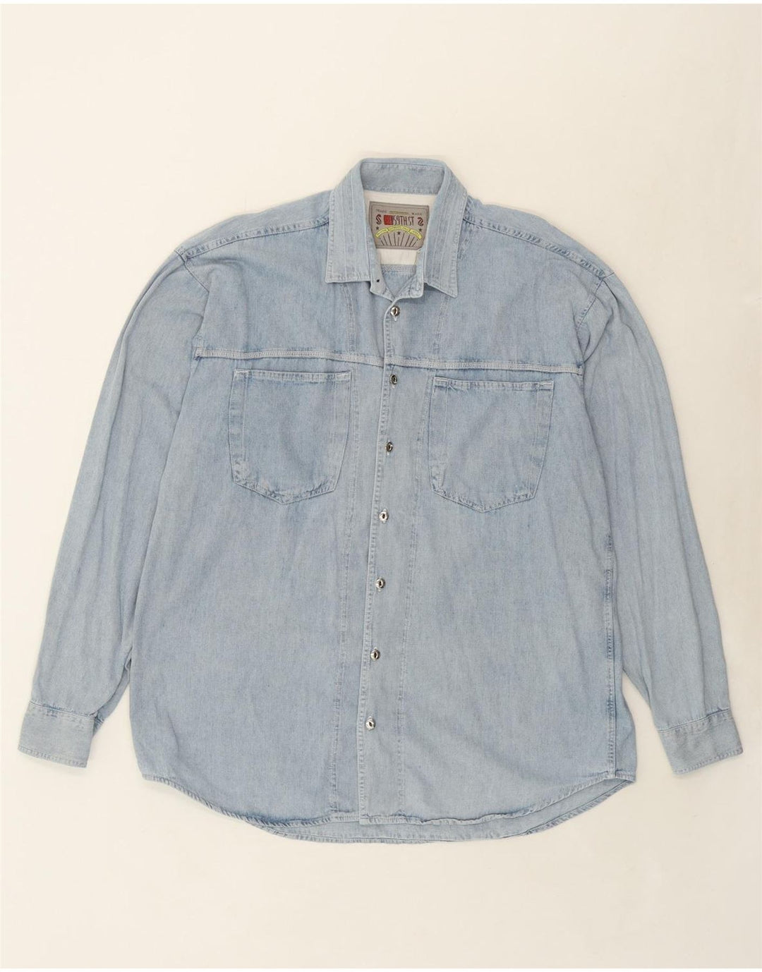 VINTAGE Mens Denim Shirt XL Blue Vintage Vintage and Second-Hand Vintage from Messina Hembry 