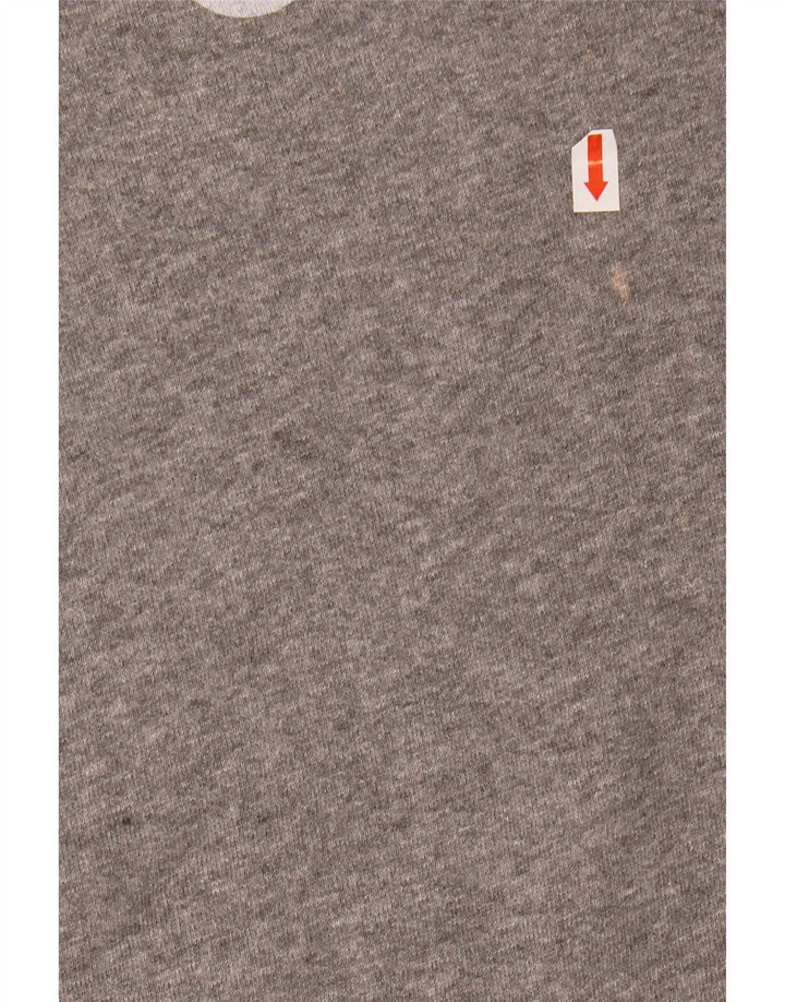 JACK WILLS Felpa con cappuccio grafica da donna UK 14 Grande cotone grigio