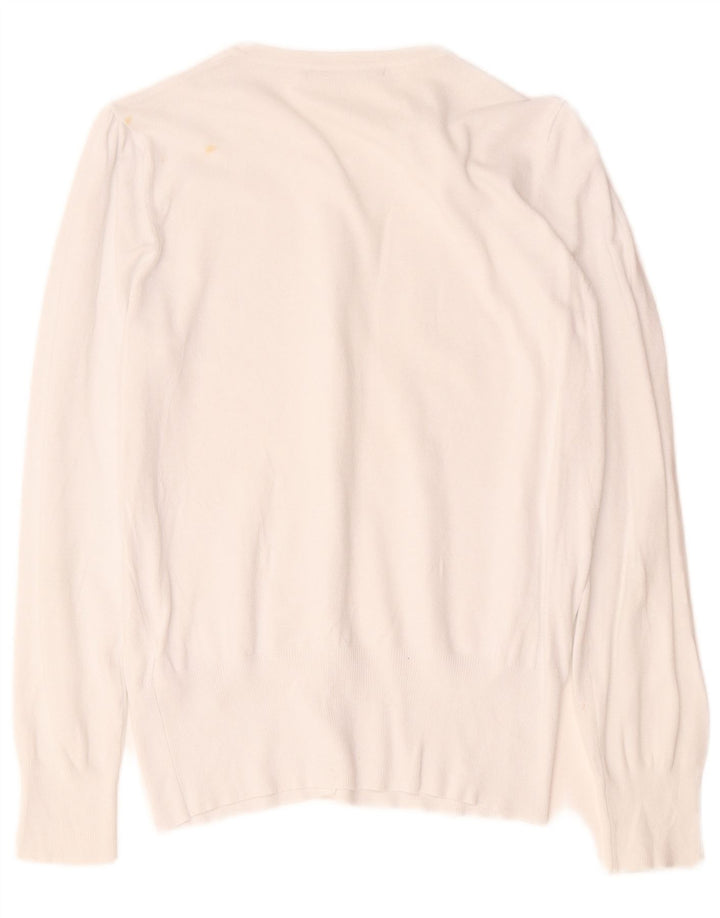Maglione cardigan da donna Marks & Spencer UK 12 Viscosa bianca media