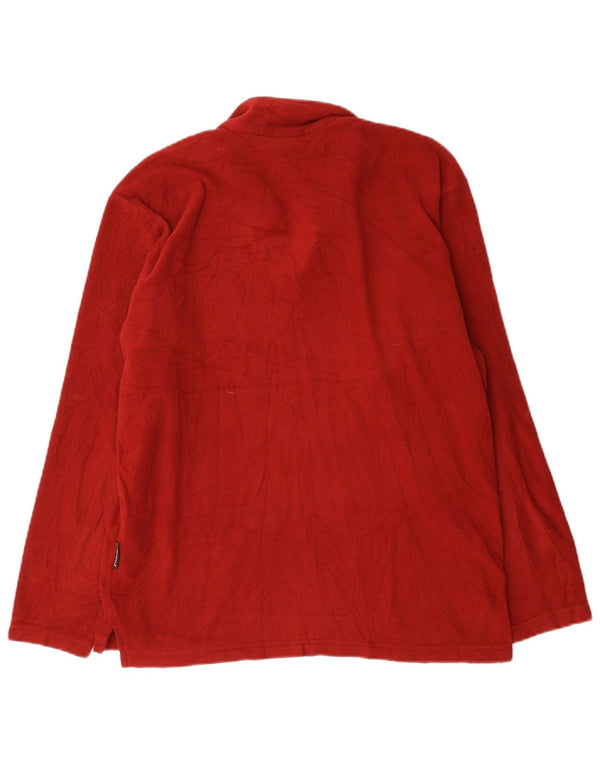 Maglione in pile da uomo con zip e collo Jack Wolfskin UK 40/42 grande poliestere bordeaux