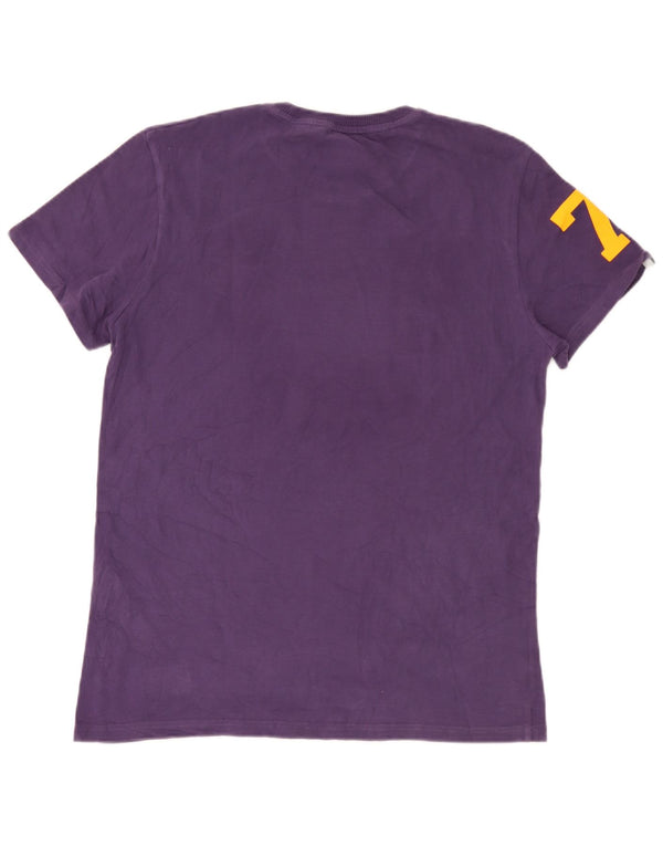 T-shirt grafica da uomo Superdry Top XL in cotone viola