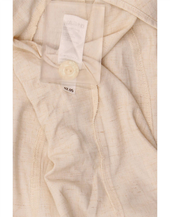 Giacca blazer a 4 bottoni Marks & Spencer da donna UK 16 grande viscosa beige