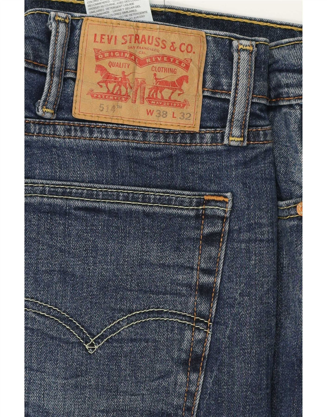 Levi's Uomo 514 Jeans dritti W38 L27 Cotone Blu
