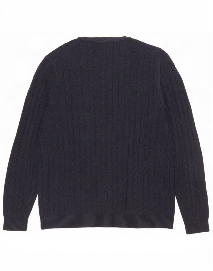 Lyle & Scott Maglione girocollo da uomo di grandi dimensioni in cotone blu navy