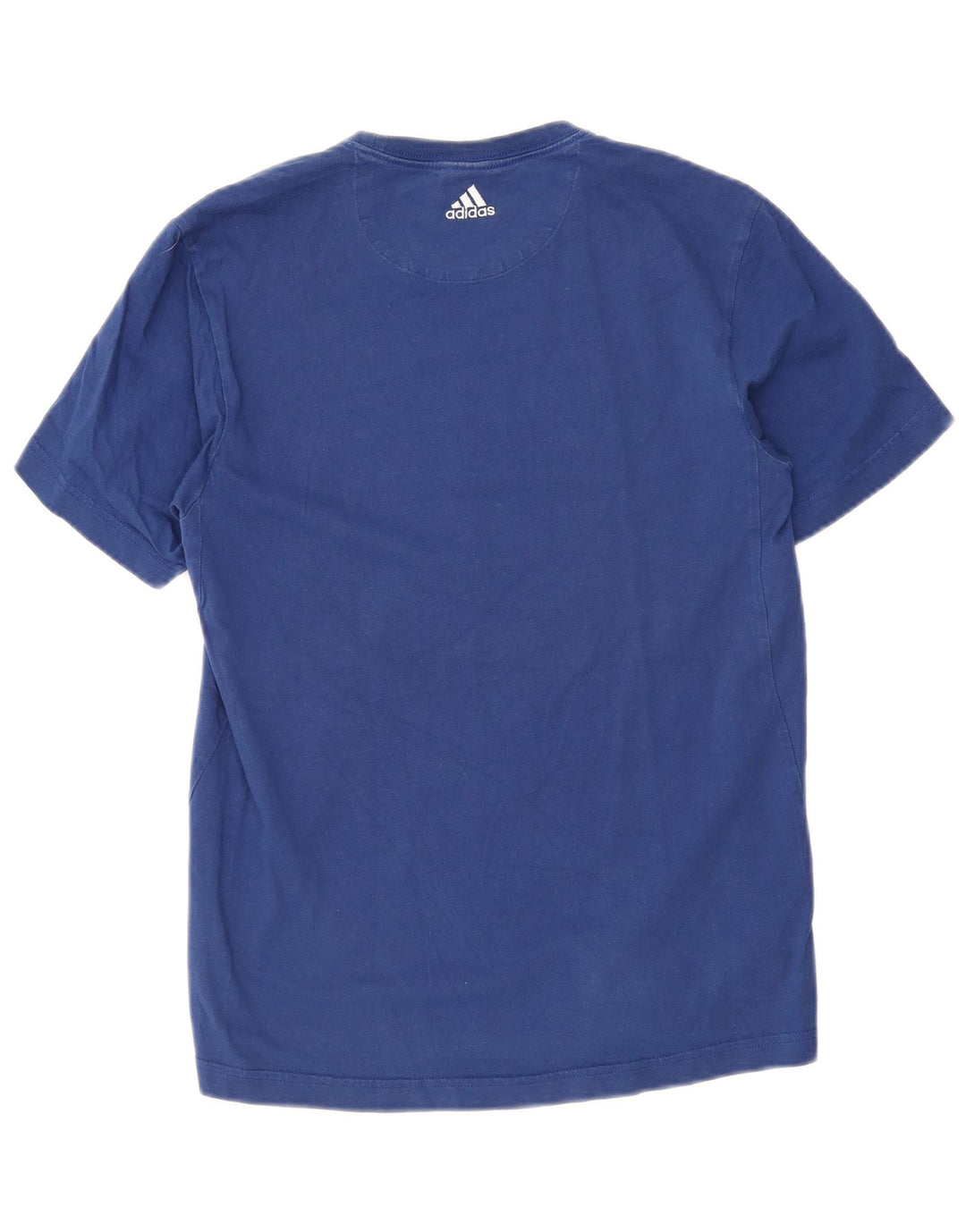 T-shirt grafica da uomo Adidas Top piccola in cotone blu