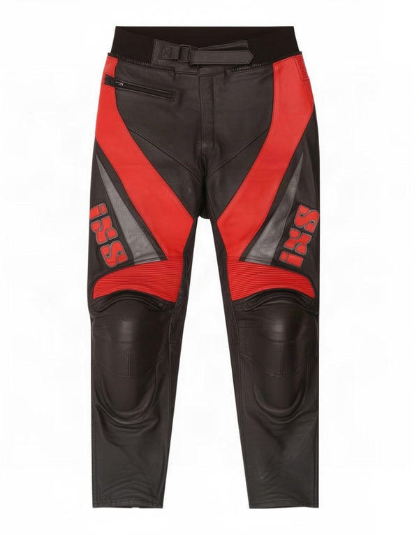 Pantaloni da motociclista in pelle da uomo IXS IT 50 XL W34 L30 Nero Colourblock