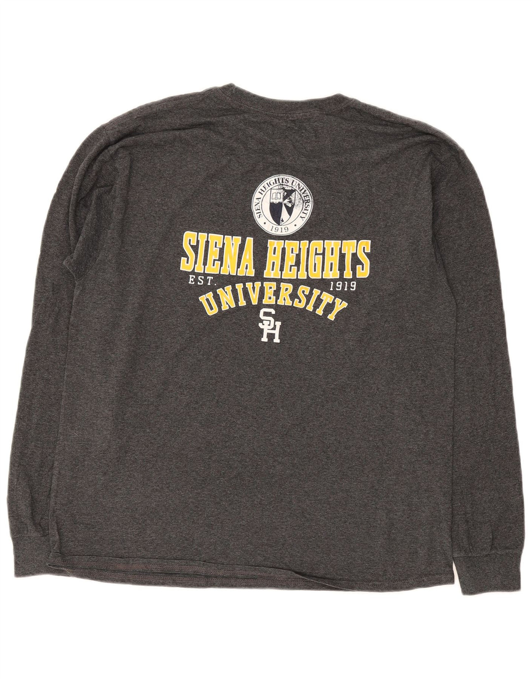 Champion Maglia da uomo con grafica Siena Heights University a maniche lunghe grande grigia