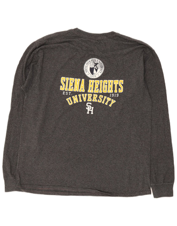Champion Maglia da uomo con grafica Siena Heights University a maniche lunghe grande grigia
