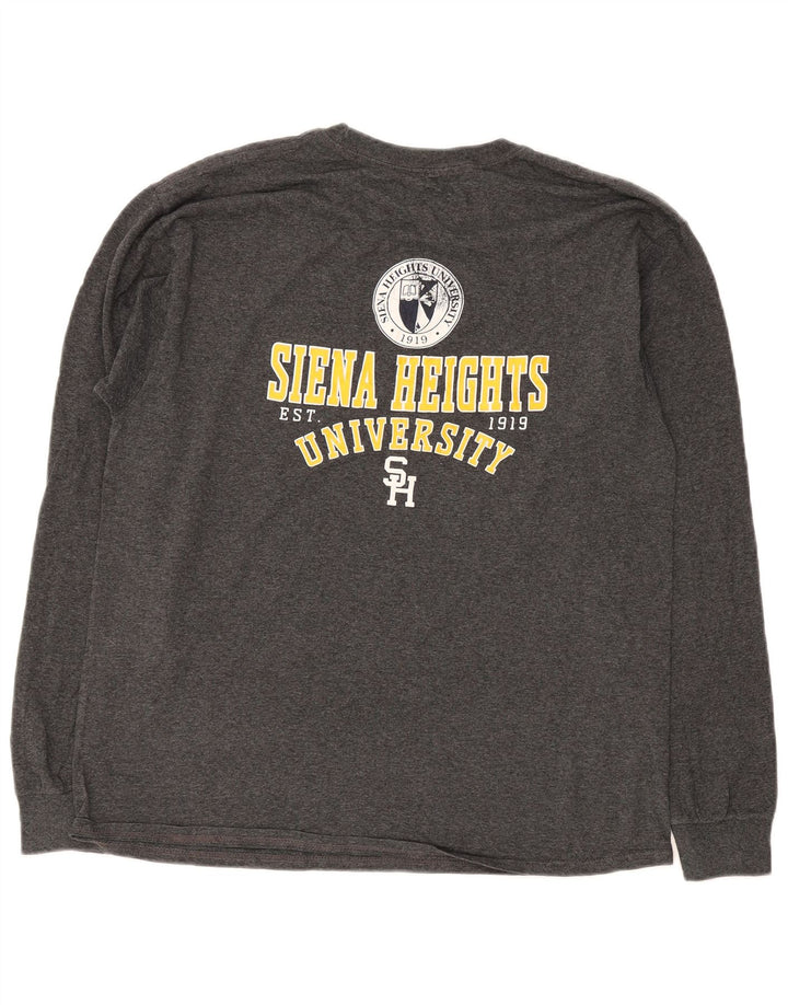 Champion Maglia da uomo con grafica Siena Heights University a maniche lunghe grande grigia