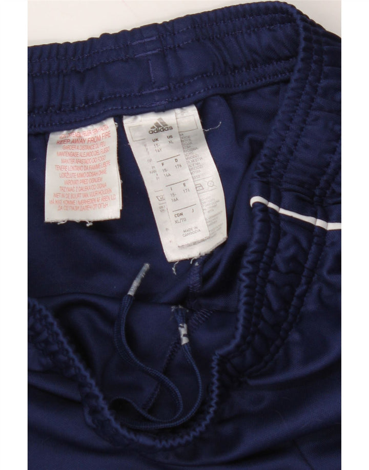 ADIDAS Boys Tracksuit Trousers 15-16 Years Navy Blue Polyester