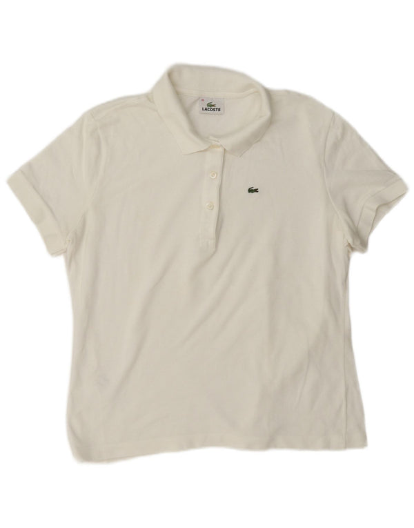 Polo da donna Lacoste taglia 46 XL in cotone bianco