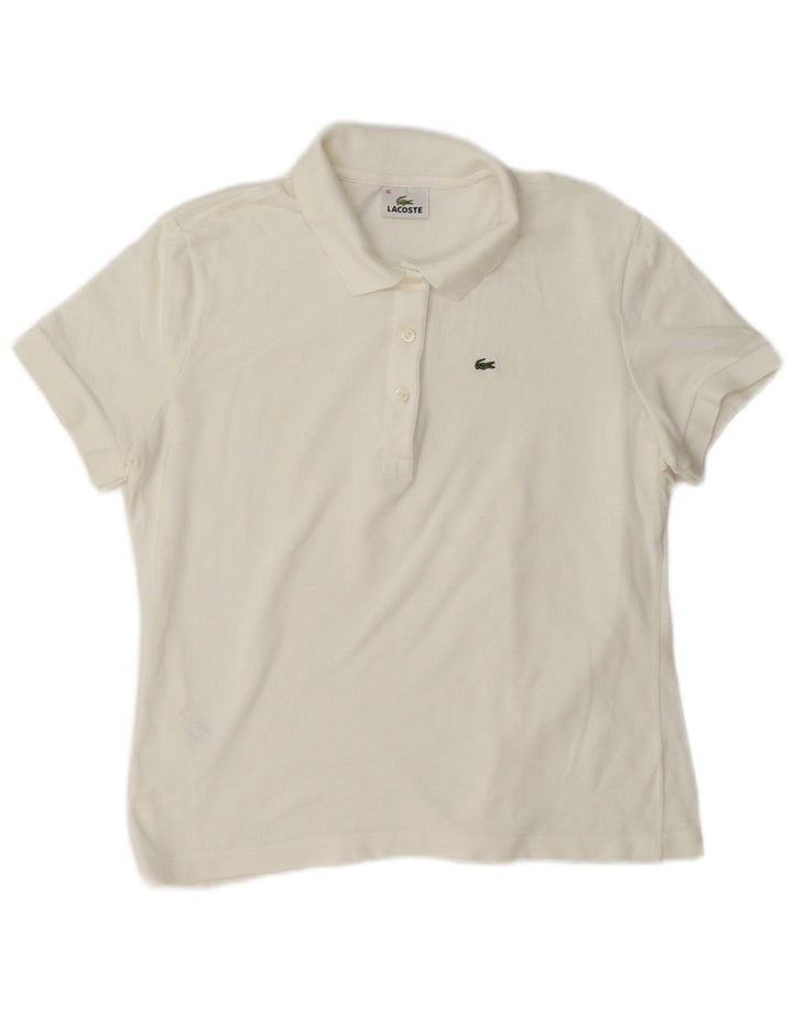 Polo da donna Lacoste taglia 46 XL in cotone bianco