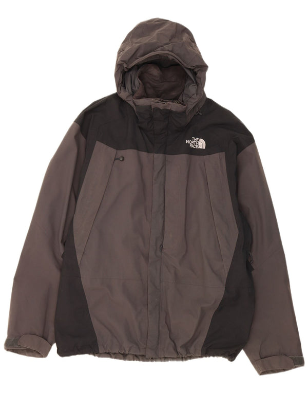 Giacca antipioggia da uomo con cappuccio The North Face UK 40 Large in nylon color block grigio