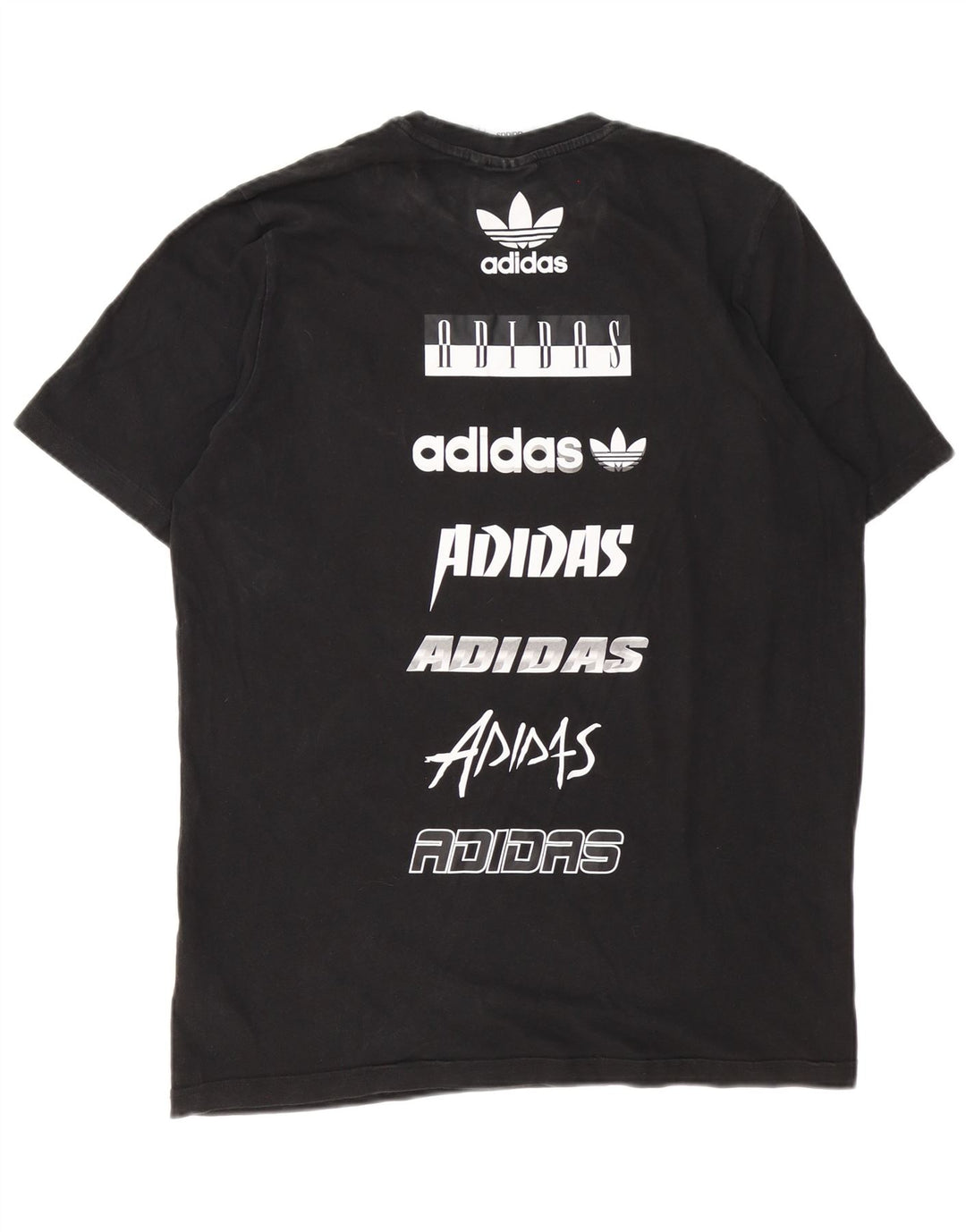 T-shirt grafica da uomo Adidas Top grande in cotone nero