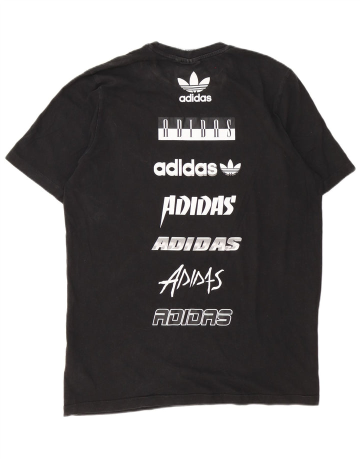 T-shirt grafica da uomo Adidas Top grande in cotone nero
