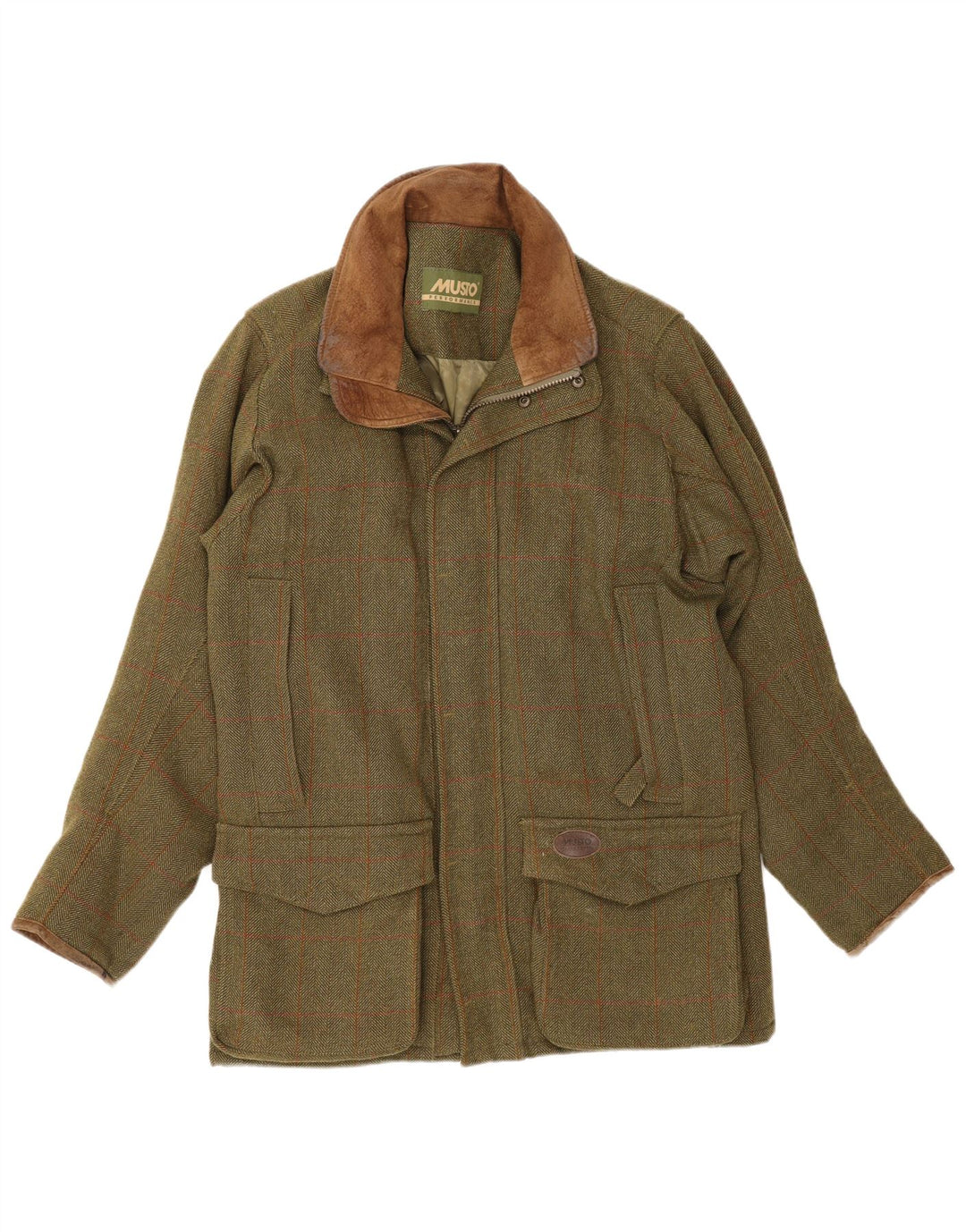 Musto Giacca da uomo Performance Utility UK 38 Medium Khaki Check New Wool