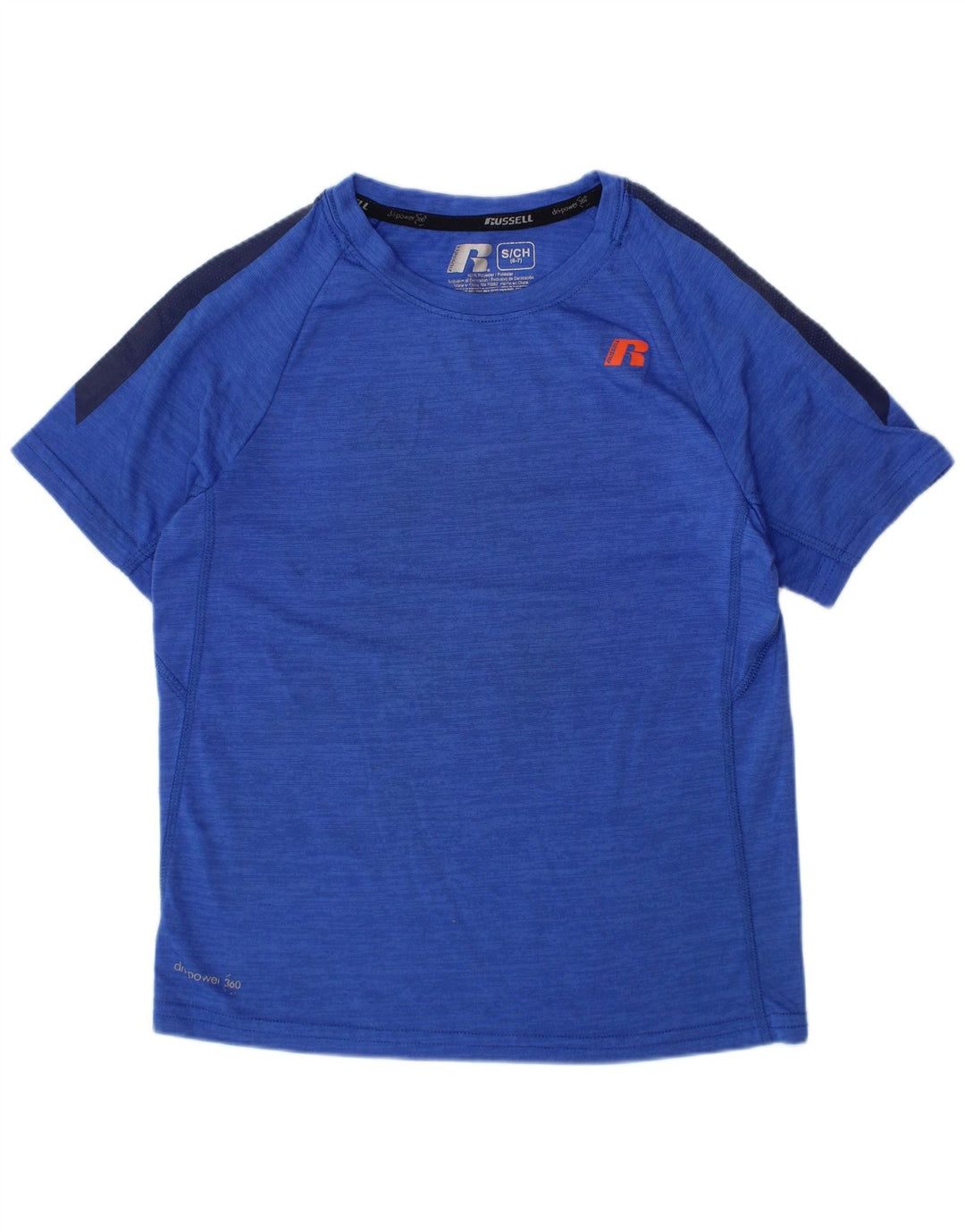 Maglietta da ragazzo Dri-Power Russell Athletic, 6-7 anni, piccola, blu