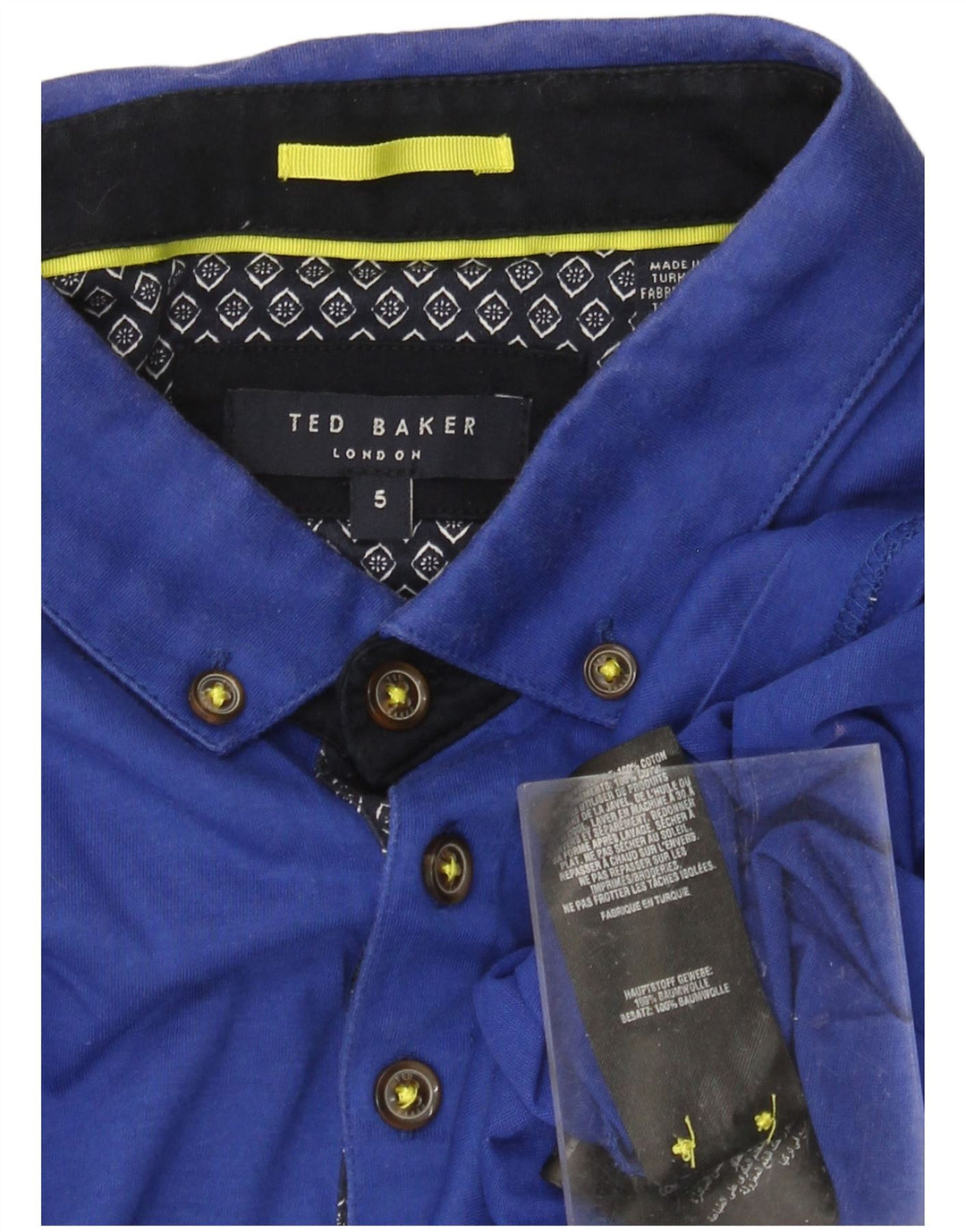 Polo da uomo TED BAKER taglia 5 XL in cotone blu