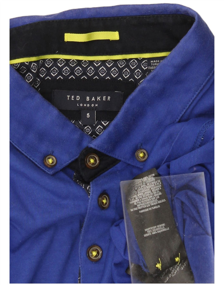 Polo da uomo TED BAKER taglia 5 XL in cotone blu