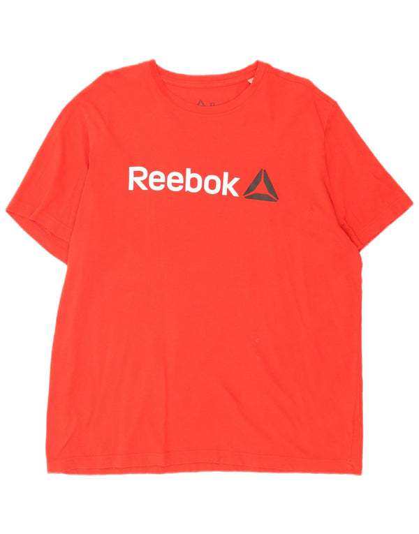 T-shirt grafica da uomo Reebok Top XL in cotone rosso