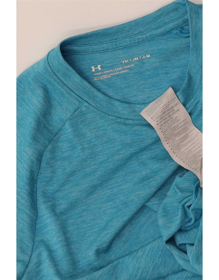 Maglietta da ragazzo Under Armour Top 9-10 anni in poliestere screziato blu medio