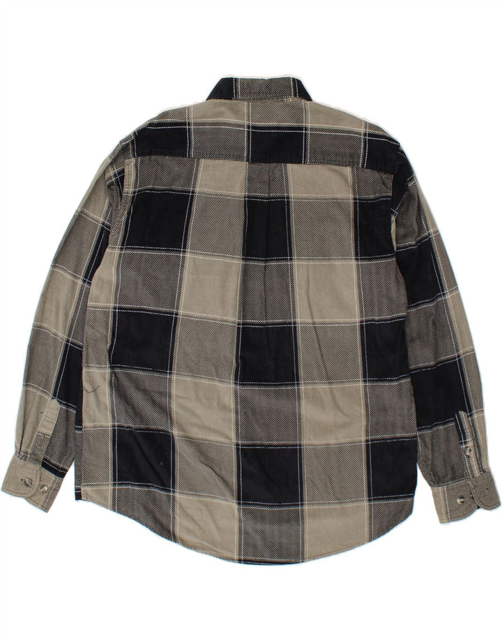 VINTAGE Mens Shirt Medium Grey Check Cotton Vintage Vintage and Second-Hand Vintage from Messina Hembry 