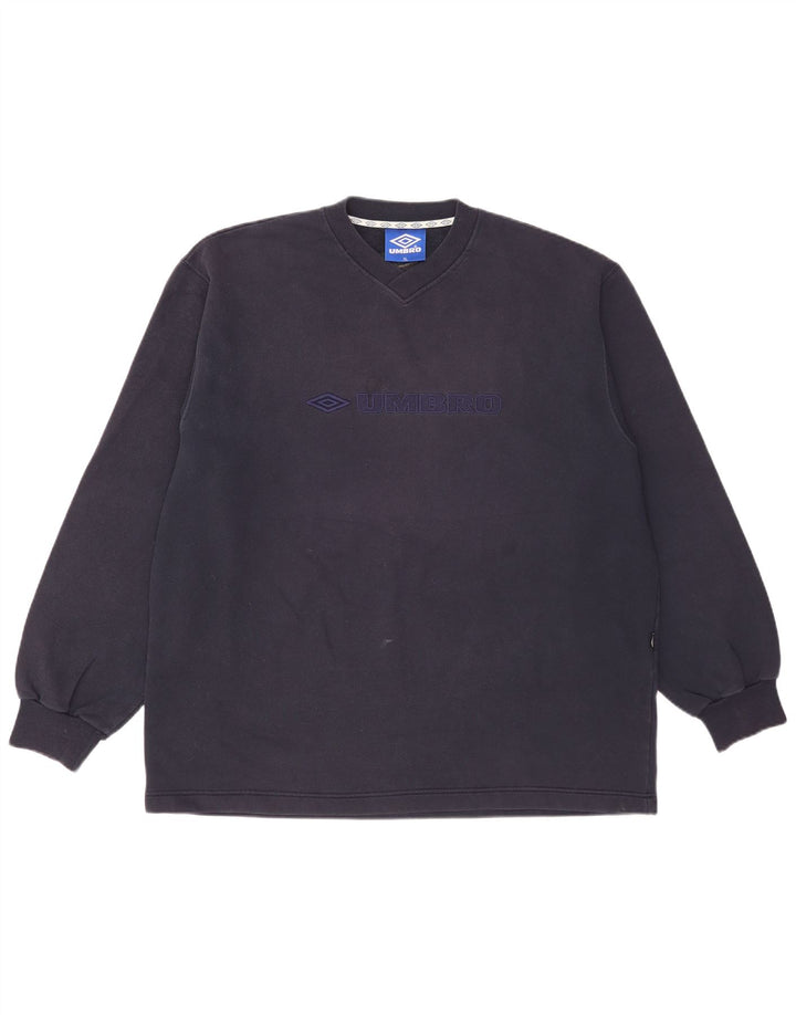 Felpa grafica da uomo Umbro Jumper XL in cotone blu navy