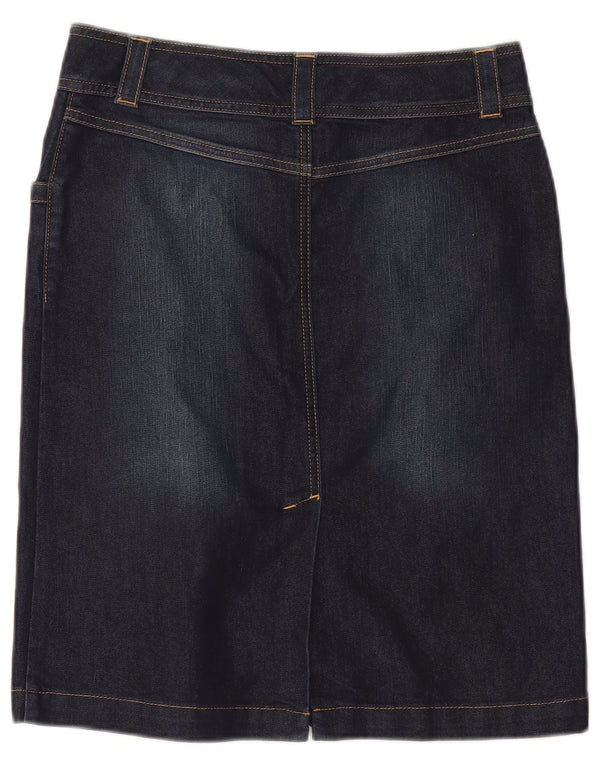 Gonna in denim da donna Monsoon UK 10 piccola W30 cotone blu navy