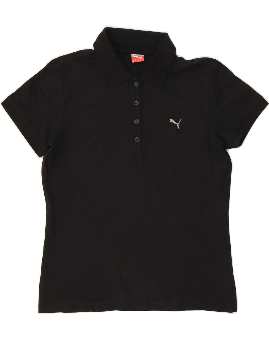PUMA Womens Polo Shirt UK 12 Medium  Black Cotton Vintage Puma and Second-Hand Puma from Messina Hembry 
