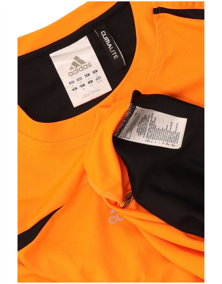 Canotta Adidas Climalite da uomo XL arancione color block in poliestere