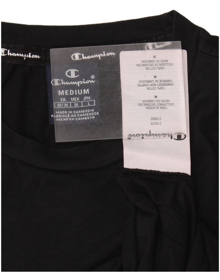 T-shirt grafica da uomo Champion Top in cotone nero medio
