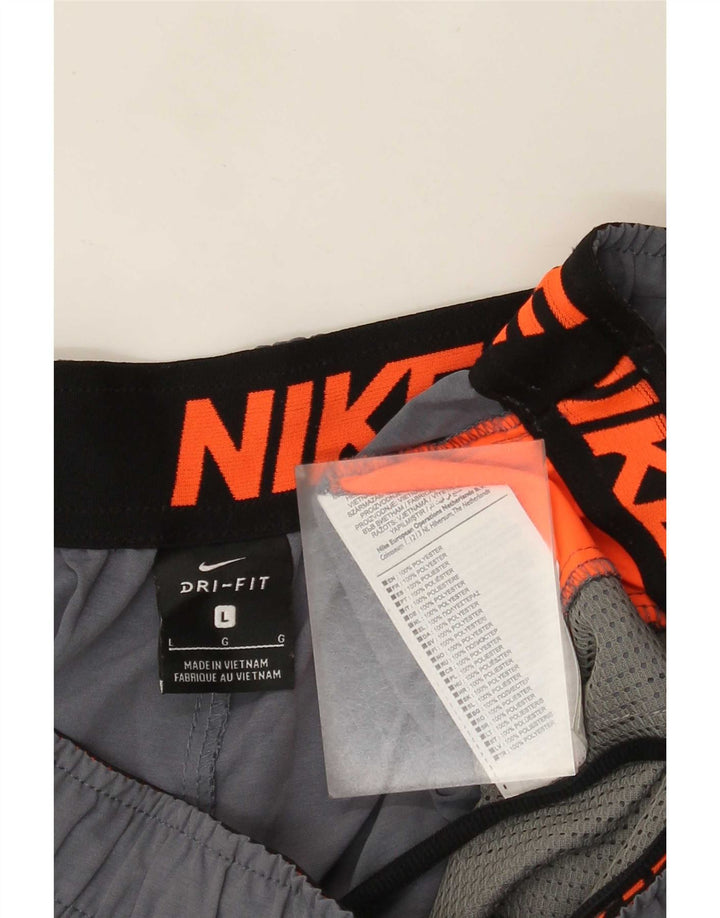 Pantaloncini sportivi Nike Dri Fit da uomo, grandi, in poliestere color block grigio