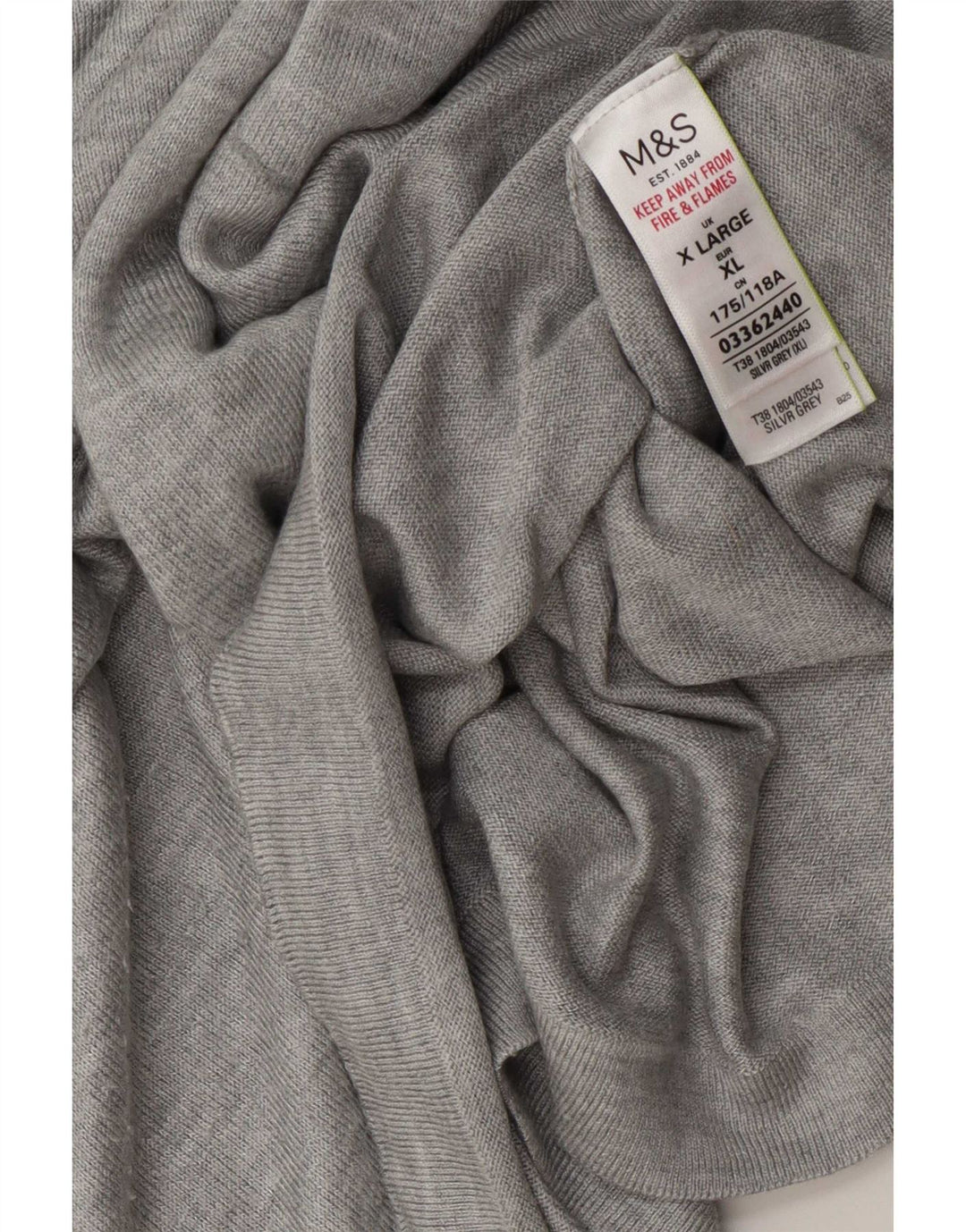 Maglione oversize con scollo a V da donna Marks & Spencer UK 18 XL Grigio