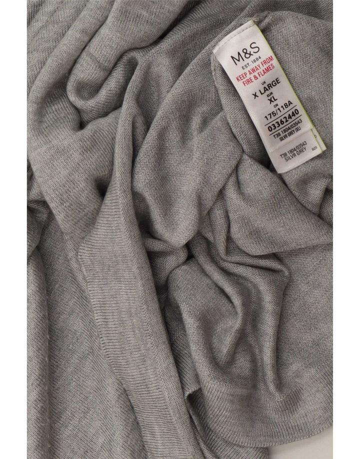 Maglione oversize con scollo a V da donna Marks & Spencer UK 18 XL Grigio