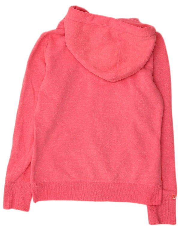 Maglione con cappuccio e zip da donna SUPERDRY UK 12 Cotone rosa medio